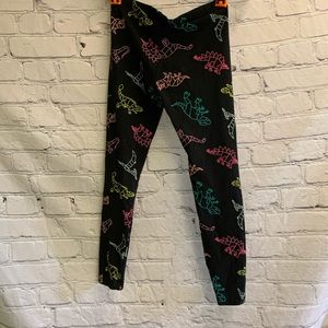 5/$20 Kids Girls Cat And Jack M (7-8) Black Leggings Dinosaur Graphics